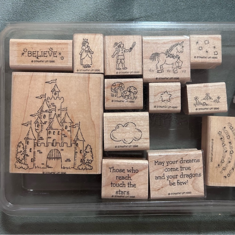 Stampin’ Up! 1996 16-pc wood stamps set - Dreams & Dragons